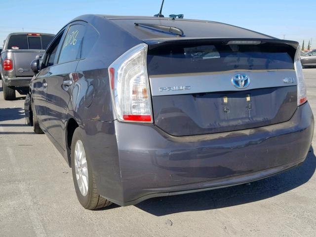 JTDKN3DP4F3067677 - 2015 TOYOTA PRIUS PLUG CHARCOAL photo 3