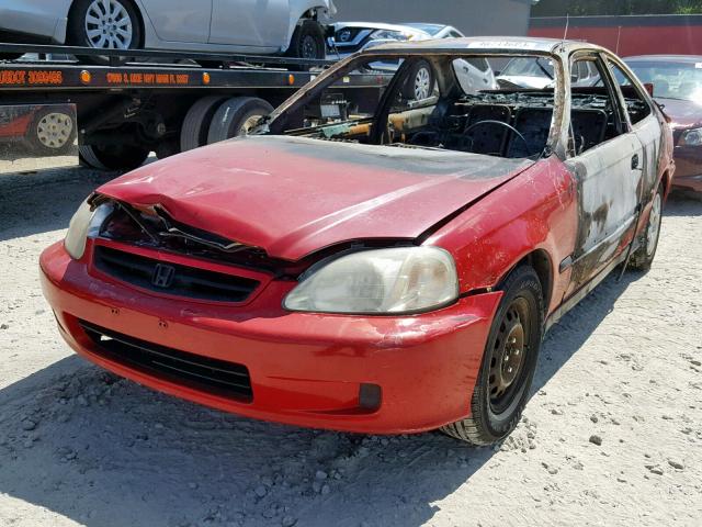 1HGEJ6226YL014677 - 2000 HONDA CIVIC DX RED photo 2