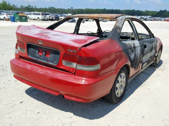 1HGEJ6226YL014677 - 2000 HONDA CIVIC DX RED photo 4