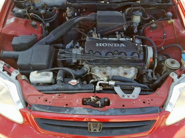 1HGEJ6226YL014677 - 2000 HONDA CIVIC DX RED photo 7