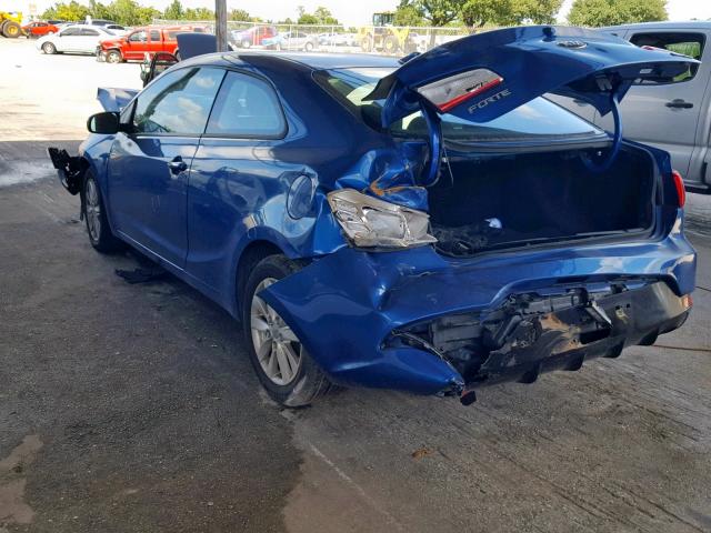 KNAFX6A81E5236855 - 2014 KIA FORTE EX BLUE photo 3