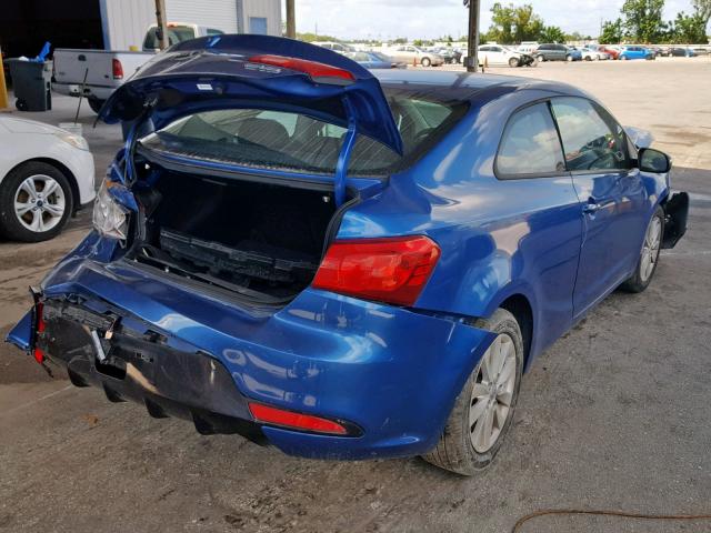 KNAFX6A81E5236855 - 2014 KIA FORTE EX BLUE photo 4