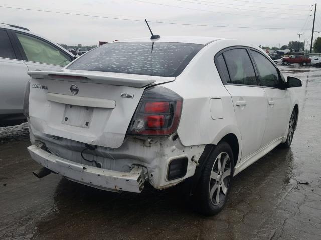 3N1AB6AP8CL695769 - 2012 NISSAN SENTRA 2.0 WHITE photo 4