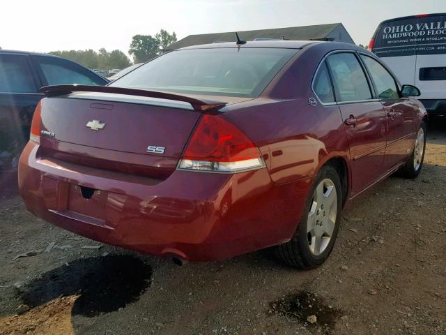 2G1WD58C879193484 - 2007 CHEVROLET IMPALA SUP RED photo 4