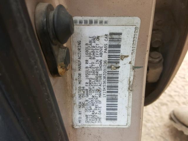 1Y1SK5363RZ091236 - 1994 GEO PRIZM BASE 灰色 照片 10