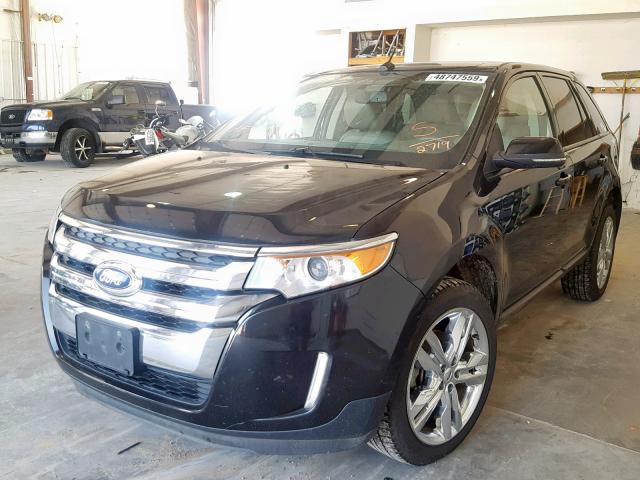 2FMDK4JC3DBE02719 - 2013 FORD EDGE SEL BLACK photo 2