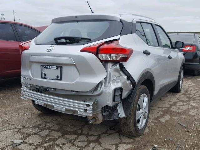 3N1CP5CUXJL521223 - 2018 NISSAN KICKS S SILVER photo 4