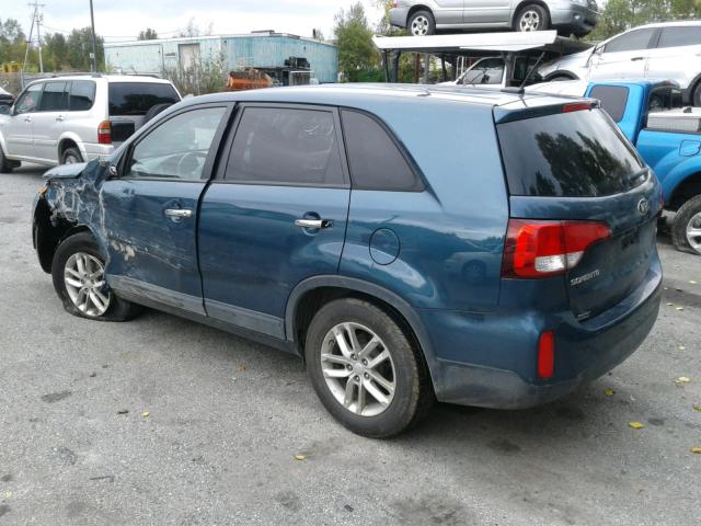 5XYKTCA61FG551934 - 2015 KIA SORENTO LX BLUE photo 3