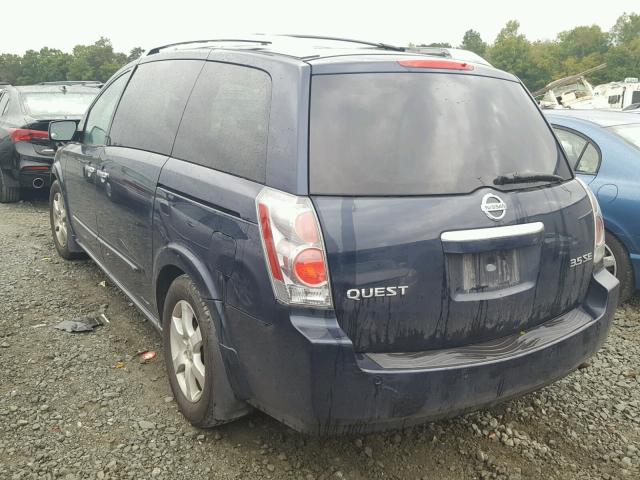 5N1BV28U97N136441 - 2007 NISSAN QUEST S BLUE photo 3