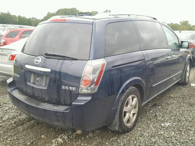 5N1BV28U97N136441 - 2007 NISSAN QUEST S BLUE photo 4