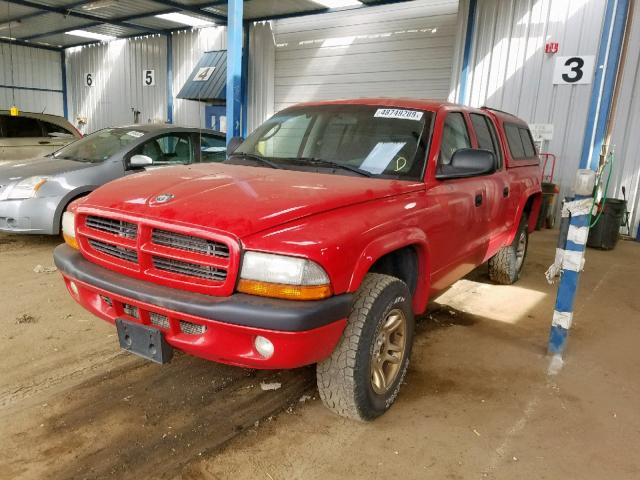 1D7HG38N53S258478 - 2003 DODGE DAKOTA QUA RED photo 2