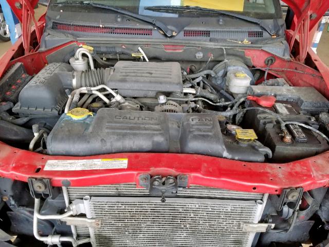 1D7HG38N53S258478 - 2003 DODGE DAKOTA QUA RED photo 7