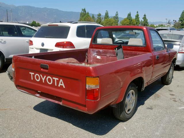 JT4RN81AXM0082243 - 1991 TOYOTA PICKUP 1/2 RED photo 4