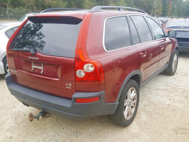 YV1CZ852451180591 - 2005 VOLVO XC90 V8 RED photo 4