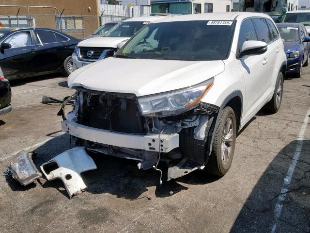 5TDZKRFH4FS078838 - 2015 TOYOTA HIGHLANDER WHITE photo 2