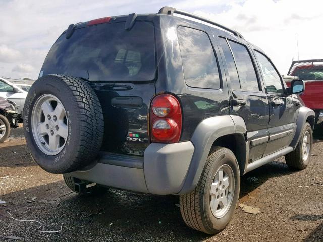 1J8GL48K65W559049 - 2005 JEEP LIBERTY SP BLACK photo 4