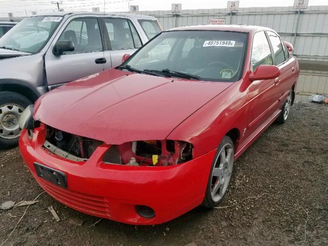 3N1AB51D74L731467 - 2004 NISSAN SENTRA SE- RED photo 2