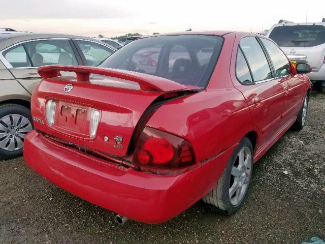 3N1AB51D74L731467 - 2004 NISSAN SENTRA SE- RED photo 4