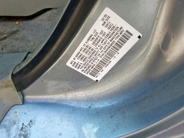 5FNRL384X6B048025 - 2006 HONDA ODYSSEY EX BLUE photo 10