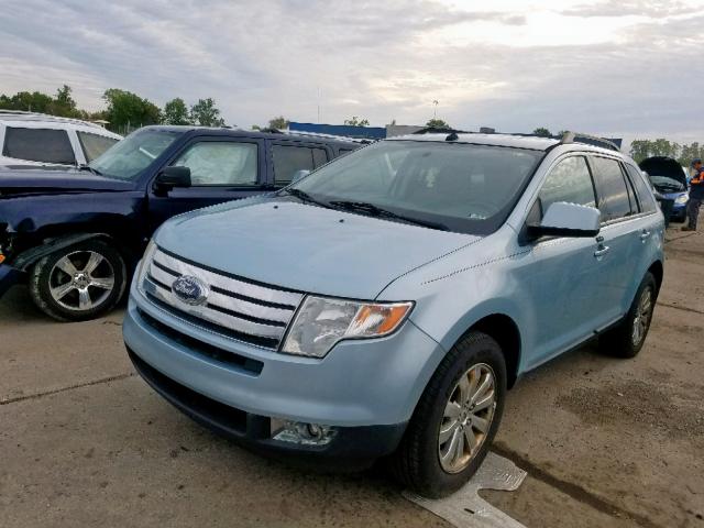 2FMDK38C38BA43233 - 2008 FORD EDGE SEL BLUE photo 2