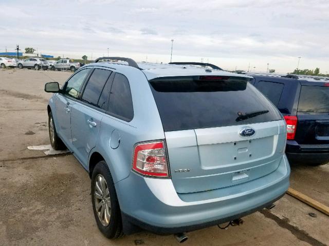 2FMDK38C38BA43233 - 2008 FORD EDGE SEL BLUE photo 3