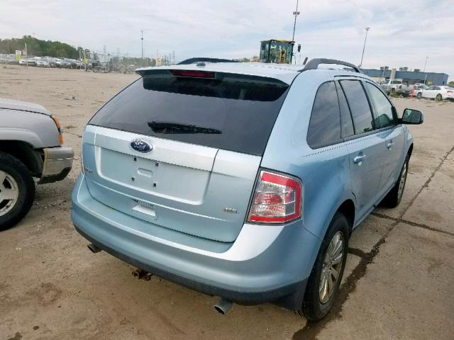 2FMDK38C38BA43233 - 2008 FORD EDGE SEL BLUE photo 4