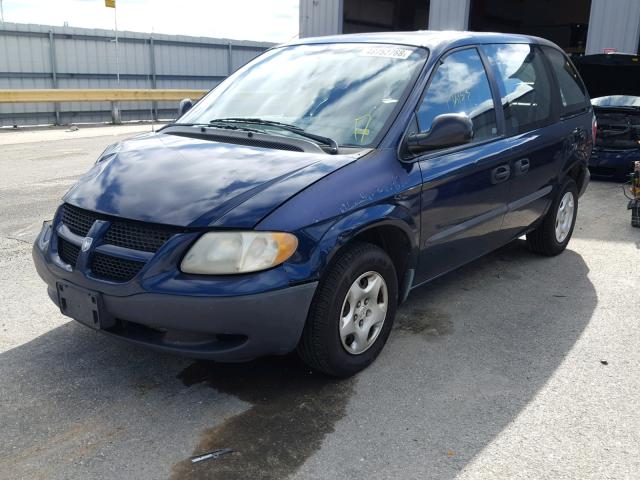 1D4GP25B03B121719 - 2003 DODGE CARAVAN SE BLUE photo 2