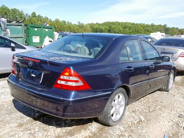 WDBRF61J42F289883 - 2002 MERCEDES-BENZ C 240 BLUE photo 4