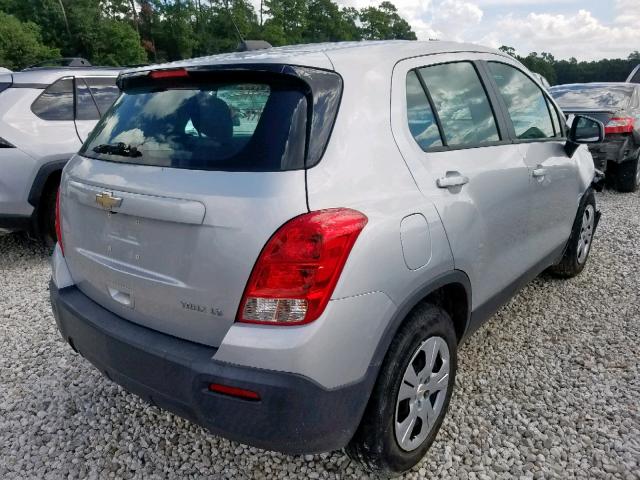 3GNCJKSB8GL254029 - 2016 CHEVROLET TRAX LS SILVER photo 4