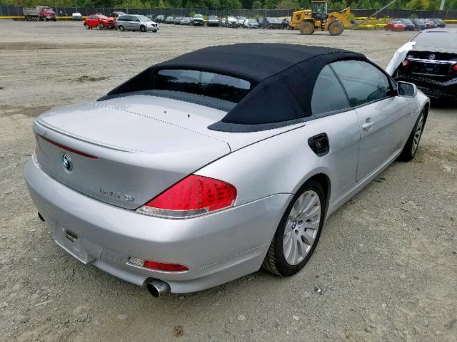 WBAEK73464B321605 - 2004 BMW 645 CI AUT SILVER photo 4