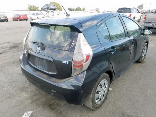 JTDKDTB37C1520118 - 2012 TOYOTA PRIUS C BLACK photo 4