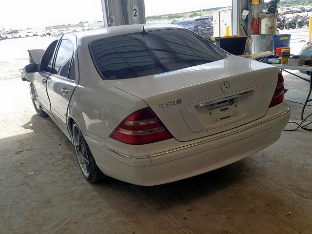 WDBNG75J4YA044583 - 2000 MERCEDES-BENZ S 500 WHITE photo 3