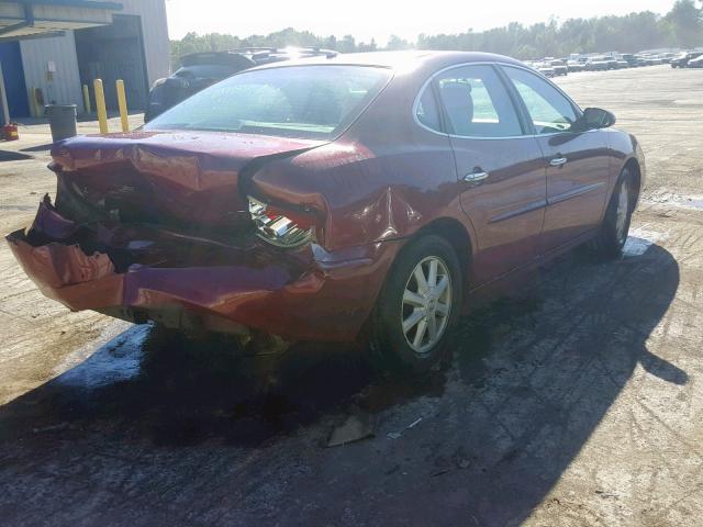 2G4WD532151227570 - 2005 BUICK LACROSSE C BURGUNDY photo 4