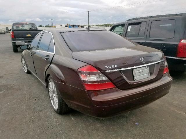 WDDNG71X88A229558 - 2008 MERCEDES-BENZ S 550 MAROON photo 3