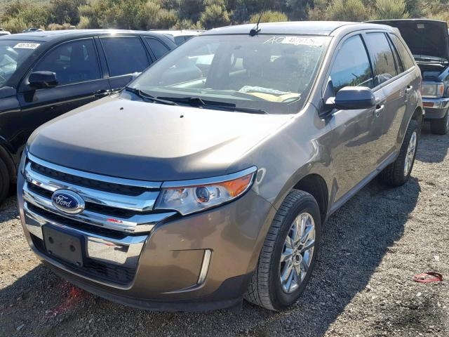 2FMDK3JC1DBA07691 - 2013 FORD EDGE SEL GRAY photo 2