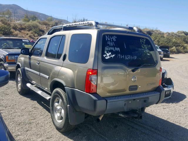 5N1ED28Y62C545665 - 2002 NISSAN XTERRA XE GREEN photo 3