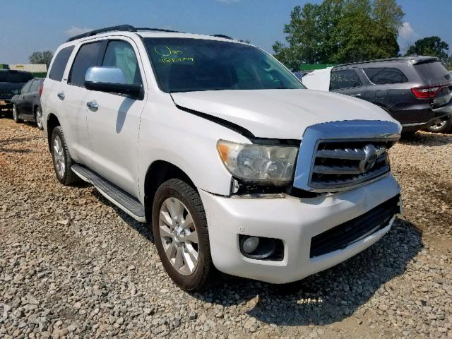 5TDZY67A28S013777 - 2008 TOYOTA SEQUOIA PL WHITE photo 1