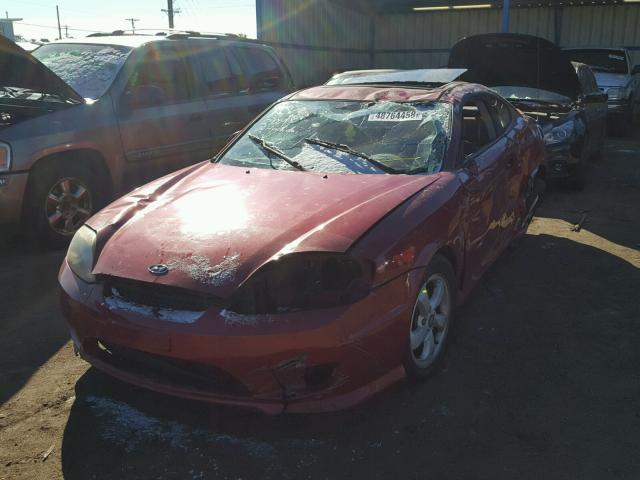 KMHHM65D65U183065 - 2005 HYUNDAI TIBURON RED photo 2