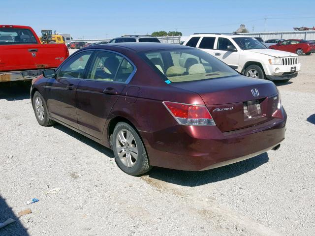 JHMCP26499C008168 - 2009 HONDA ACCORD LXP MAROON photo 3