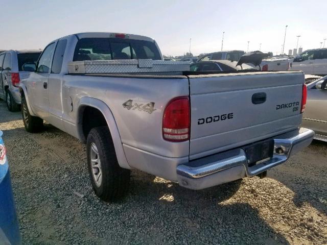 1D7HG42N54S750086 - 2004 DODGE DAKOTA SLT SILVER photo 3