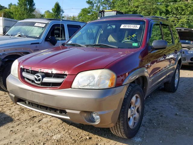 4F2YZ041X4KM13209 - 2004 MAZDA TRIBUTE LX RED photo 2