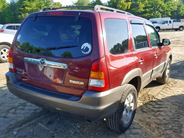 4F2YZ041X4KM13209 - 2004 MAZDA TRIBUTE LX RED photo 4