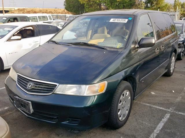 2HKRL18561H595056 - 2001 HONDA ODYSSEY LX GREEN photo 2