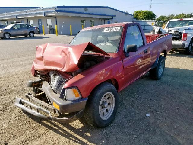 JT4RN81A4N0094776 - 1992 TOYOTA PICKUP 1/2 BURGUNDY photo 2