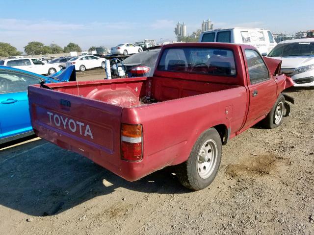 JT4RN81A4N0094776 - 1992 TOYOTA PICKUP 1/2 BURGUNDY photo 4