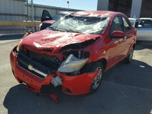 KL1TG56E79B302869 - 2009 CHEVROLET AVEO LT RED photo 2