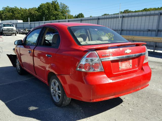 KL1TG56E79B302869 - 2009 CHEVROLET AVEO LT RED photo 3