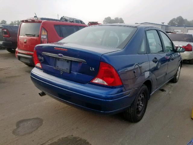 1FAFP33P0YW419352 - 2000 FORD FOCUS LX BLUE photo 4