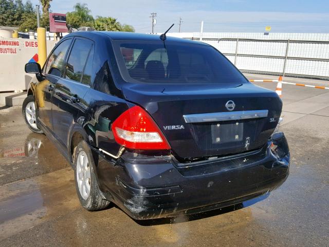 3N1BC11E58L460644 - 2008 NISSAN VERSA S BLACK photo 3