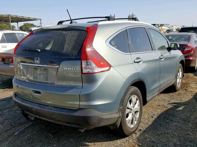 JHLRM4H78CC016604 - 2012 HONDA CR-V EXL GREEN photo 4